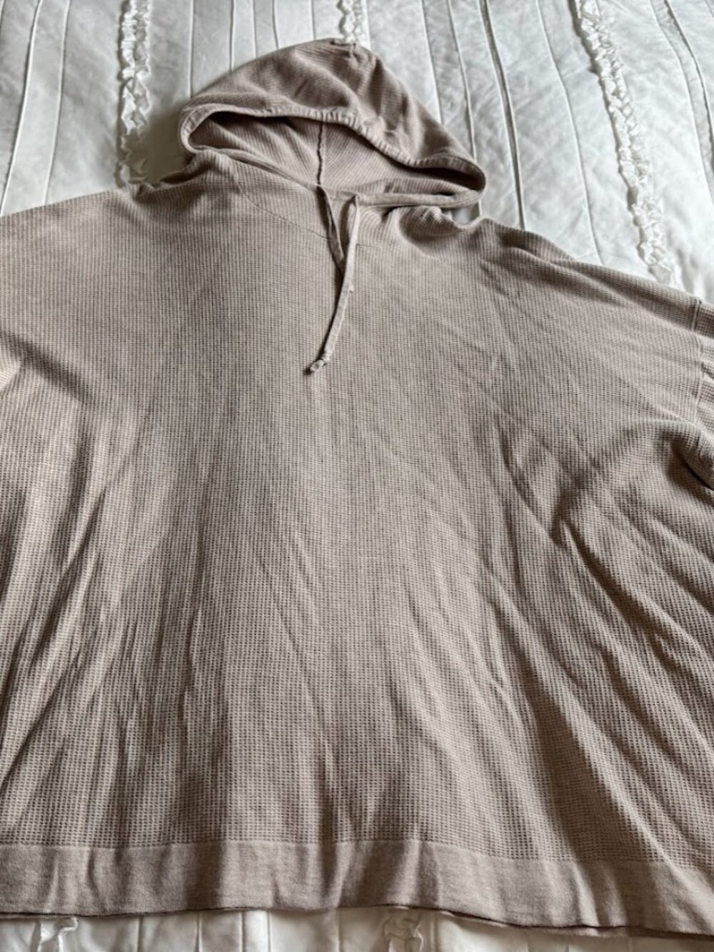 J. Jill Pure Jill Womens Plus Size 4x Waffle Cream Hoodie